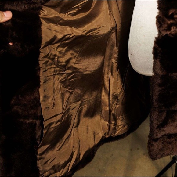 Vintage Mouton Lamb Fur Brown Coat - Picture 4 of 5